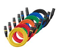 VEVOR Câble XLR 4,57 m, lot de 6, câble de microphone DMX mâles vers femelles symétriques blindés, cordon de haut-parleur XLR 3 broches plaqués or, pour éclairage de scène, amplificateurs, mixeurs