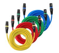 VEVOR Câble XLR, 7,62 m, lot de 4, câble de microphone DMX mâles vers femelles symétriques blindés, cordon de haut-parleur XLR 3 broches plaqués or, pour éclairage de scène, amplificateurs, mixeurs