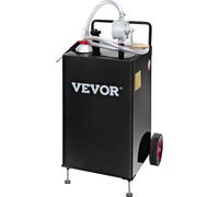 VEVOR Chariot à essence 30 gallons réservoir de stockage de carburant avec roues, pompe de transfert manuelle, conteneur d'essence carburant diesel pour voitures, tondeuses à gazon, VTT, bateaux, noir