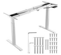 VEVOR Cadre De Bureau Debout Double Moteur Hauteur Réglable 70-117cm Capacité 125kg Blanc Blanc