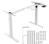 VEVOR Cadre de bureau debout, hauteur réglable 70-117 cm, pieds de bureau d'ordinateur électrique, longueur 95-158 cm, base de poste de travail ergonomique pour maison, bureau, cadre uniquement, blanc