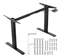 VEVOR Cadre de bureau debout, hauteur réglable 70-117 cm, pieds de bureau d'ordinateur électrique, longueur 90-135 cm, base de poste de travail ergonomique pour maison, bureau, cadre uniquement, noir