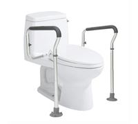 VEVOR Cadre Toilette Sécurisé Largeur et Hauteur Réglables Barre d'Appui pour WC avec Accoudoirs en Alliage d'Aluminium Charge 136 kg Deux Pieds Ventouses pour Handicapés Enceintes Personnes Âgées