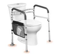 VEVOR Cadre Toilette Sécurisé Pliable, Barre d'Appui pour WC avec poignées antidérapantes, Capacité de charge 136 kg, avec tube en alliage d'aluminium renforcé, pour Handicapé Enceinte PersonnesÂgée