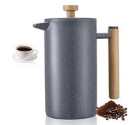 VEVOR Cafetière à Piston Capacité de 1 L, Presse à Café en Acier Inoxydable avec Filtre, Grande Théière à Piston à Double Paroi Isolée, Infusion à Froid, pour Camping, Voyage, Maison, Cuisine