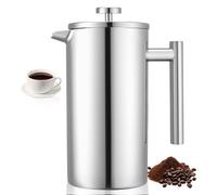 VEVOR Cafetière à Piston Presse à Café et Thé 1,5 L en Acier Inoxydable Argenté