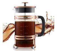 VEVOR Cafetière à Piston en Verre Borosilicaté Capacité 1 L, Presse à Café avec Filtre en Acier Inoxydable, Grande Théière à Piston, Infusion à Froid, pour Camping, Voyage, Maison, Cuisine, Cuivre