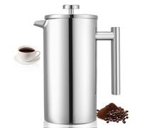 VEVOR Cafetière à Piston Presse à Café et Thé 1,5 L en Acier Inoxydable Argenté