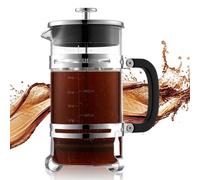 VEVOR Cafetière à Piston Presse à Café et Thé 1 L en Verre Borosilicaté Argent