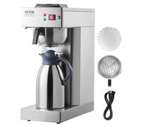 VEVOR Cafetière Filtre Commerciale Capacité 12 Tasses, Machine à Café Filtre Électrique, avec Carafe Thermique pour Garder au Chaud ou au Froid, en Acier Inoxydable pour Restaurant, Bureau, Café