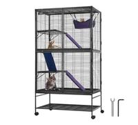 Cage à furet roulante 4 niveaux métal pour petits animaux 1640 mm 3 rampes