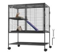 VEVOR Cage à furet en métal roulante 920 mm, grande cage pour petits animaux à 2 niveaux avec rampe et plateau, pour rats de compagnie, hamster, cochon d'Inde, chinchilla, écureuil, hérisson, lapin