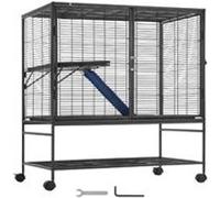 VEVOR Cage à furet roulante 2 niveaux métal 100 cm avec rampe pour petits animaux