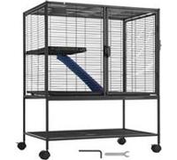 VEVOR Cage à furet roulante 2 niveaux métal pour petits animaux 920mm avec rampe noir