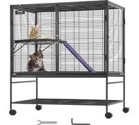 VEVOR Cage à furet roulante en fer de 39", grande cage Critter Nation à 2 étages, cage pour petits animaux avec rampes et plateau, facile à monter pour rats domestiques, hamsters, cochons d'Inde, chin