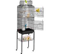 VEVOR Grande Cage à Oiseaux Métal sur Roulettes 151 cm pour Perruches Perroquet