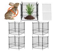 VEVOR Cage à Plantes Contre Animaux, Lot de 4, Grillage de Protection pour Plantes Fleurs légumes, 34x34 cm, 16 Mailles métalliques, Protecteur pour empêcher Les Lapins, Poules, écureuils d'entrer