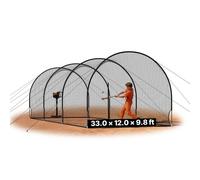 VEVOR Cage de Frappeur 10,058x3,66x3 m, Tunnel de Frappe pour Baseball Softball Portable, Filet d'Entraînement au Lancement pour Lanceur Extérieur et Intérieur, en Polyester 4 Plis sans Nœuds