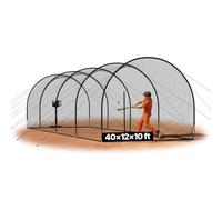 VEVOR Cage de Frappeur 12,2x3,7x3,05 m, Tunnel de Frappe pour Baseball Softball Portable, Filet d'Entraînement au Lancement pour Lanceur Extérieur et Intérieur, en Polyester 4 Plis sans Nœuds