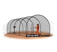 VEVOR Cage de Frappeur 12,2x3,7x3,05 m, Tunnel de Frappe pour Baseball Softball Portable, Filet d'Entraînement au Lancement pour Lanceur Extérieur et Intérieur, en Polyester 4 Plis sans Nœuds