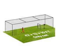 VEVOR Cage de Frappeur de 12,7x3,9x3,08 m, Filet d'Entraînement au Baseball et Softball Portable, Tunnel de Frappe pour Baseball Extérieur et Intérieur, en PEHD Noué 30 Plis, FILET UNIQUEMENT