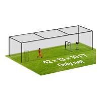 VEVOR Cage de Frappeur de 12,7x3,9x3,08 m, Filet d'Entraînement au Baseball et Softball Portable, Tunnel de Frappe pour Baseball Extérieur et Intérieur, en PEHD Noué 30 Plis, FILET UNIQUEMENT