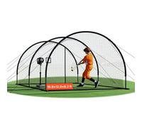 VEVOR Cage de Frappeur de 6,06x3,66x2,5 m, Tunnel de Frappe pour Baseball Softball Portable, Filet d'Entraînement au Lancement pour Lanceur Extérieur et Intérieur, en PEHD Noué 30 Plis, avec Sac