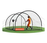 VEVOR Cage de Frappeur de 6,06x3,66x2,5 m, Tunnel de Frappe pour Baseball Softball Portable, Filet d'Entraînement au Lancement pour Lanceur Extérieur et Intérieur, en PEHD Noué 30 Plis, avec Sac