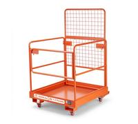 VEVOR Cage de Sécurité pour Chariot Élévateur 920x1045 mm, Plate-Forme de Travail Pliable Charge Max. 544,31 kg, pour Travaux en Hauteur, Nacelle avec 4 roulettes Pivotantes, Goupille de Verrouillage