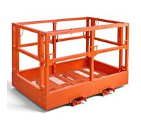 VEVOR Cage de Sécurité pour Chariots Télescopiques et Élévateurs 1817x1220 mm, Plate-forme de Travail avec Plancher Grillagé, Capacité de Charge 907,18 kg, pour Travaux en Hauteur, en Acier au Carbone
