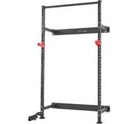 VEVOR Cage de Musculation Pliable, Rack à Squats Fixation Murale, Équipement de Musculation Multifonctionnel pour Gym Domicile, avec Pivot pour Barre, Crochets en J Réglables et Barre de Traction