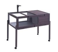 VEVOR Maison Habitat pour Tortues Serpents en Bois Intérieur Extérieur sur Roues