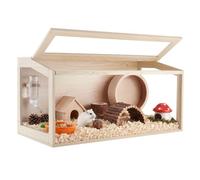 VEVOR Cage Hamster 101,8x51,8x51 cm 0,52 m² Habitat Rongeurs Bois Vue 270° pour Gerbille, Cochon d'Inde, Petit Animal, avec Toit Ouvrant, Panneaux en Acrylique Transparent Résistants aux Morsures