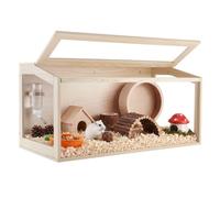 VEVOR Cage Hamster 101,8x51,8x51 cm 0,52 m² Habitat Rongeurs Bois Vue 270° pour Gerbille, Cochon d'Inde, Petit Animal, avec Toit Ouvrant, Panneaux en Acrylique Transparent Résistants aux Morsures