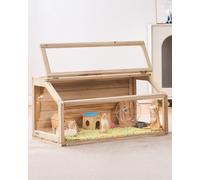 VEVOR Cage Hamster en Bois, 81,28x40,64x40,64 cm, Habitat Rongeurs Nains Vue à 270° avec Dessus Ouvrable, Maison Ventilée pour Petits Animaux de Compagnie, Souris, Gerbilles, Rats, Cochons d'Inde
