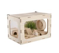 VEVOR Cage Hamster Habitat Rongeurs Bois 60,5x40,5x40,5 cm Vue 270° Toit Ouvrant
