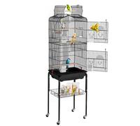 VEVOR Grande Cage à Oiseaux Métal sur Roulettes 151 cm pour Perruches Perroquet