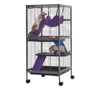 VEVOR Cage pour Petits Animaux en Métal 113 cm Cage pour Furets à 4 Niveaux