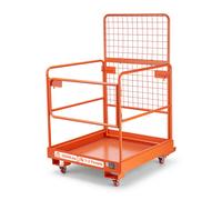 VEVOR Cage de Sécurité pour Chariot Élévateur 920x1045 mm, Plate-Forme de Travail Pliable Charge Max. 544,31 kg, pour Travaux en Hauteur, Nacelle avec 4 roulettes Pivotantes, Goupille de Verrouillage