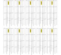 VEVOR Cages à tomates, 30 x 30 x 117 cm, set de 10 cages carrées de support pour plantes, tours à tomates robustes argentées en acier recouvert de PVC pour faire grimper les légumes, plantes, fleurs e