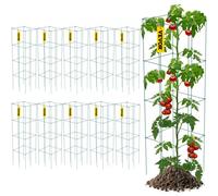 VEVOR Cages à tomates 30x30x117 cm support pour plantes de jardin 10PCS, cages carrées pour plantes robustes, tours à tomates acier enduit de PVC vert pour légumes grimpants, plantes, fleurs, fruits
