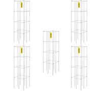 VEVOR Cages à tomates 30x30x117 cm Support pour Plantes de Jardin 5PCS, Cages carrées pour Plantes Robustes, Tours à tomates Acier Enduit de PVC Argent pour légumes grimpants, Plantes, Fleurs, Fruits