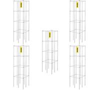 VEVOR Cages à tomates 30x30x117 cm Support pour Plantes de Jardin 5PCS, Cages carrées pour Plantes Robustes, Tours à tomates Acier Enduit de PVC Argent pour légumes grimpants, Plantes, Fleurs, Fruits