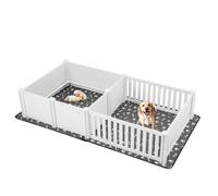 VEVOR Parc de Mise Bas pour Chien, 236x123x46 cm, Caisse de Mise Bas pour Chiots, avec Porte Hauteur Réglable, Tapis d'Urine Lavable, Boite de Naissance Plastique PVC pour Chiens de Très Grande Race