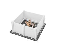 VEVOR Parc de Mise Bas pour Chien, 98 x 98 x 46 cm, Caisse de Mise Bas pour Chiots, avec Porte Hauteur Réglable, Tapis d'Urine Lavable, Boite de Naissance en Plastique PVC pour Chiens de Moyenne Race