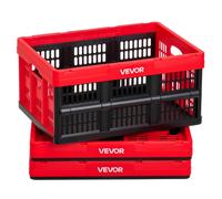 VEVOR Caisse Plastique Pliable 32 L Lot de 3 Cagette Empilable Rangement Maison
