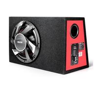 VEVOR Caisson de Basses Actif pour Voiture 305 mm, Subwoofer Amplifié avec Amplificateur Intégré 245 W RMS, Haut-Parleur Préinstallé, Kit de Câblage, pour Système Audio Automobile, Forme Trapézoïdale