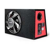 VEVOR Caisson de Basses Actif pour Voiture 305 mm, Subwoofer Amplifié avec Amplificateur Intégré 245 W RMS, Haut-Parleur Préinstallé, Kit de Câblage, pour Système Audio Automobile, Forme Trapézoïdale