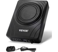 VEVOR Caisson de basses sous le siège de voiture, 300 W, haut-parleur de boîtier de basses de voiture mince, 203 mm, amplificateur intégré, entrée de niveau haut/bas, contrôleur de volume, pour camion