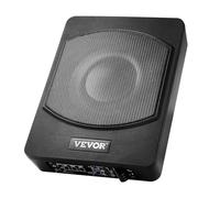 VEVOR Caisson de basses sous le siège de voiture, 240 W, haut-parleur de boîtier de basses de voiture mince, 254 mm, amplificateur intégré, entrée de niveau haut/bas, contrôleur de volume, pour camion